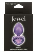 Анальная пробка CalExotics Diamond Heart Plug Small, фіолетова, 5,7 × 3,2 см