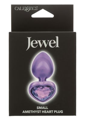 Анальная пробка CalExotics Diamond Heart Plug Small, фіолетова, 5,7 × 3,2 см