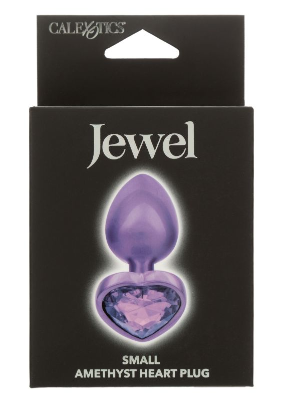 Анальная пробка CalExotics Diamond Heart Plug Small, фіолетова, 5,7 × 3,2 см вид 2