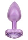 Анальная пробка CalExotics Diamond Heart Plug Small, фіолетова, 5,7 × 3,2 см вид 4
