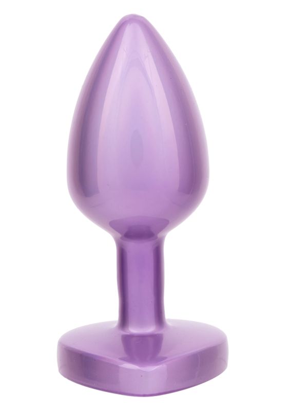 Анальная пробка CalExotics Diamond Heart Plug Small, фіолетова, 5,7 × 3,2 см вид 5