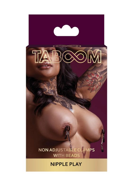 Зажимы-прищепки на соски Taboom Clamps Beads, нерегулируемые, с подвесками вид 2