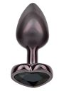 Анальна пробка CalExotics Diamond Heart Plug Small, чорна, 5,7 × 3,2 см