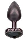Анальна пробка CalExotics Diamond Heart Plug Small, чорна, 5,7 × 3,2 см вид 2