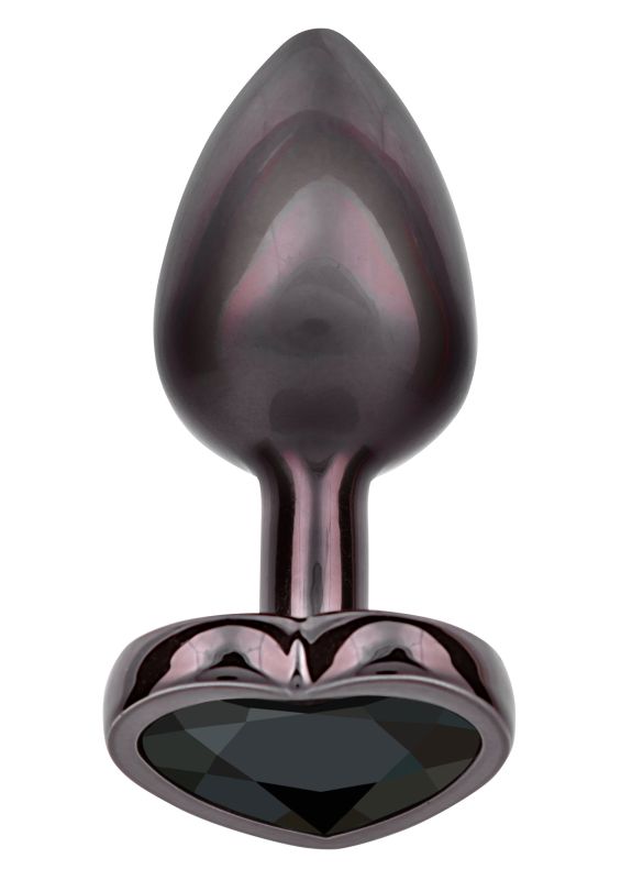 Анальна пробка CalExotics Diamond Heart Plug Small, чорна, 5,7 × 3,2 см вид 2