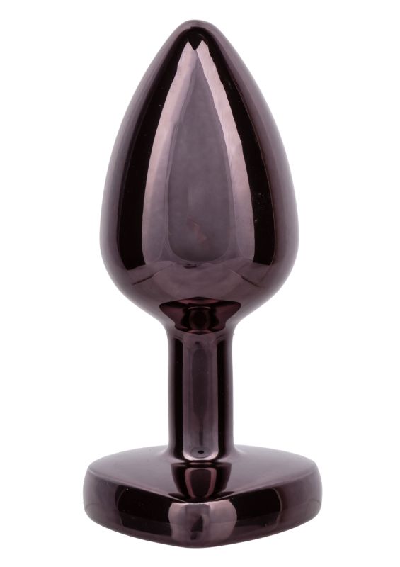 Анальна пробка CalExotics Diamond Heart Plug Small, чорна, 5,7 × 3,2 см вид 5