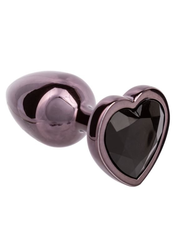 Анальна пробка CalExotics Diamond Heart Plug Small, чорна, 5,7 × 3,2 см вид 6