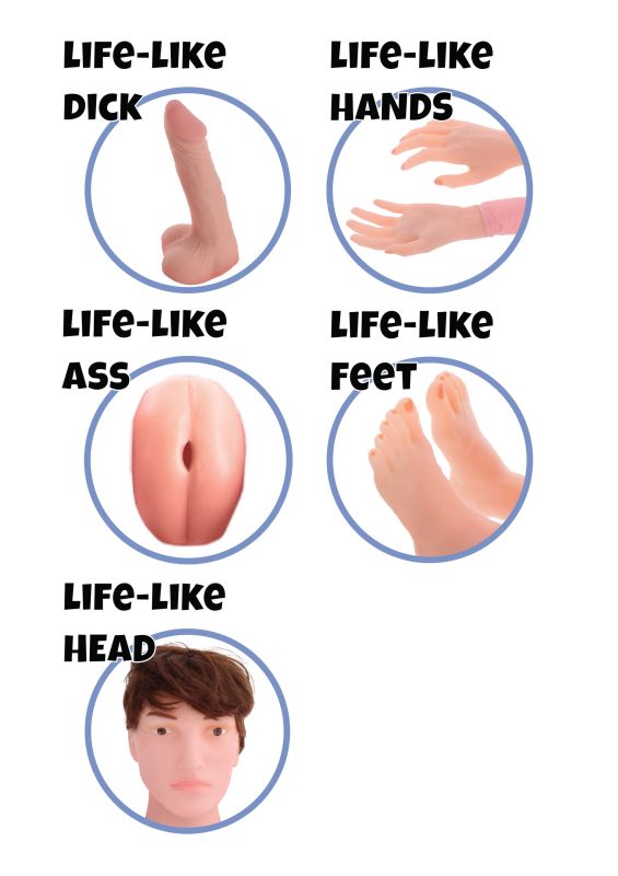 Секс-кукла Hidden Desire Fuck Dolls с фалоимитатором и анусом, с пультом, бежевая, 145 см вид 4