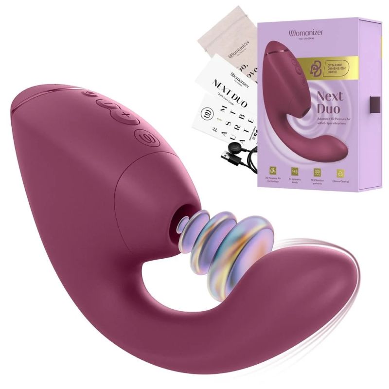Вибратор-стимулятор вакуумный Womanizer Next Duo Dusky Pink для точки G, розовый вид 19