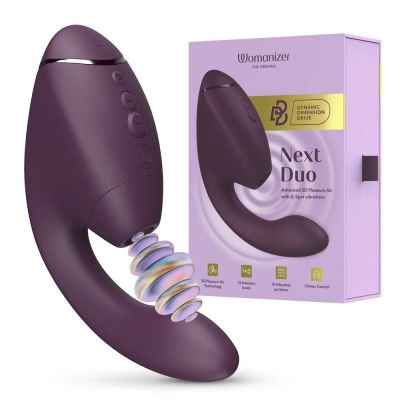 Вибратор-стимулятор вакуумный Womanizer Next Duo Dark Purple для точки G, фиолетовый