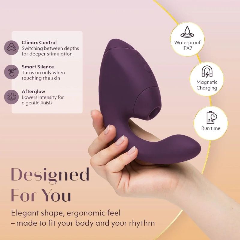 Вибратор-стимулятор вакуумный Womanizer Next Duo Dark Purple для точки G, фиолетовый вид 9