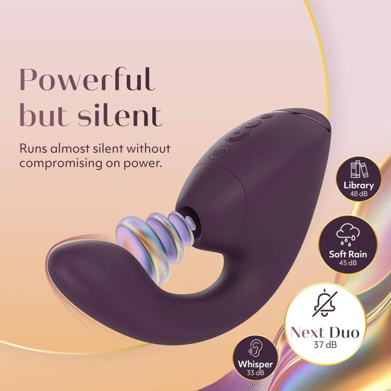 Вибратор-стимулятор вакуумный Womanizer Next Duo Dark Purple для точки G, фиолетовый вид 15