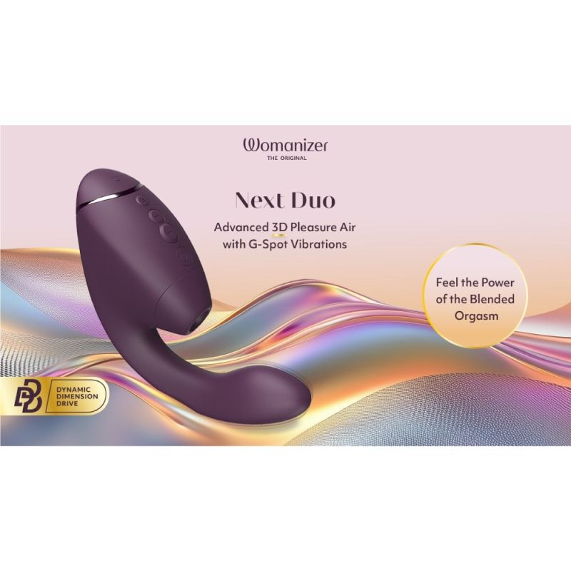 Вибратор-стимулятор вакуумный Womanizer Next Duo Dark Purple для точки G, фиолетовый вид 41