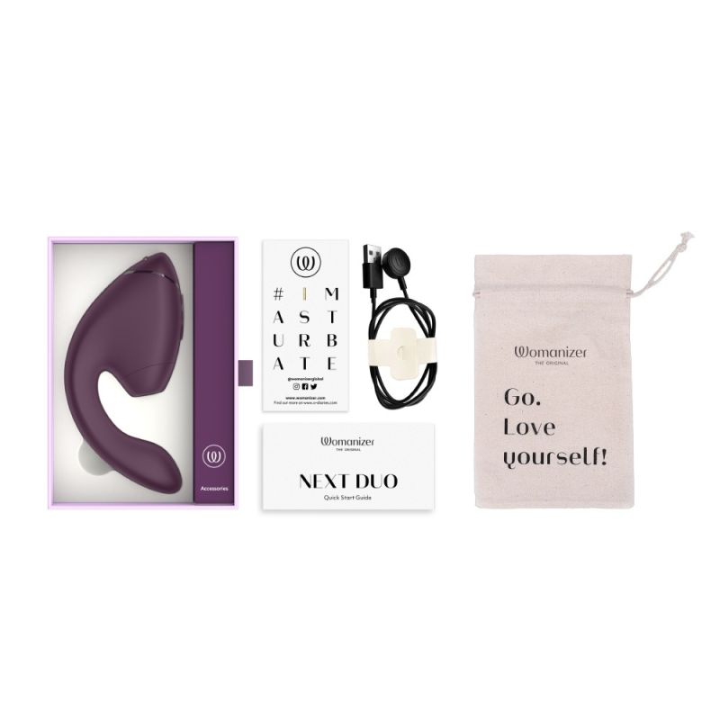 Вибратор-стимулятор вакуумный Womanizer Next Duo Dark Purple для точки G, фиолетовый вид 47