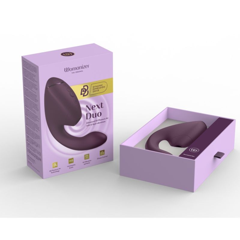 Вибратор-стимулятор вакуумный Womanizer Next Duo Dark Purple для точки G, фиолетовый вид 48