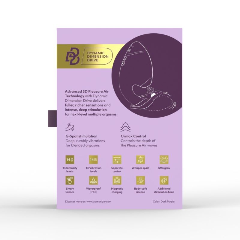 Вибратор-стимулятор вакуумный Womanizer Next Duo Dark Purple для точки G, фиолетовый вид 50