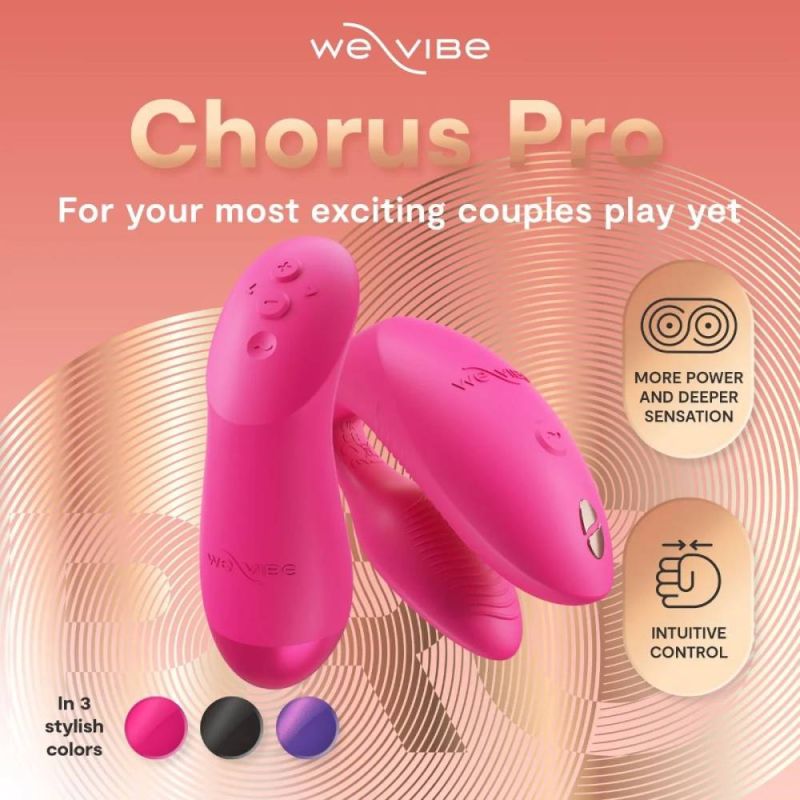 Вибратор для пар We-Vibe Chorus Pro Electric Pink с пультом и приложением, розовый вид 8