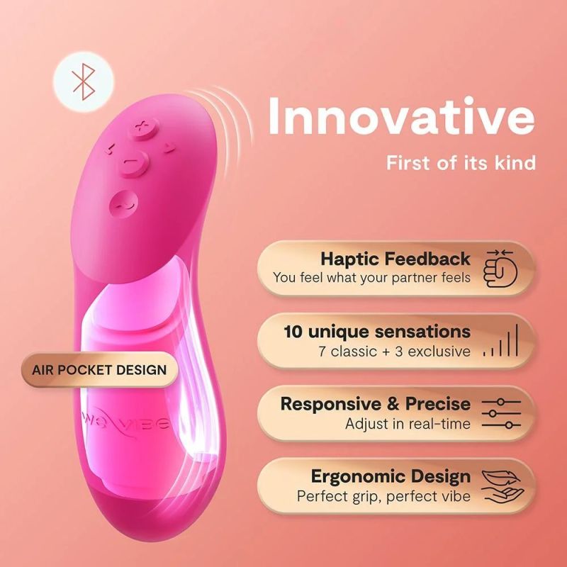 Вібратор для пар We-Vibe Chorus Pro Electric Pink з пультом і додатком, рожевий вид 11
