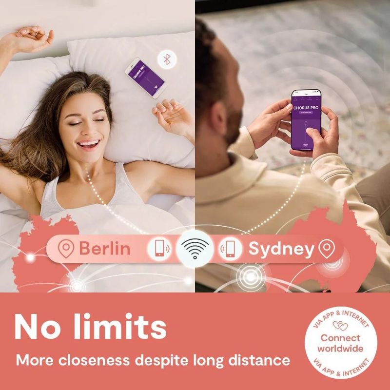 Вибратор для пар We-Vibe Chorus Pro Electric Pink с пультом и приложением, розовый вид 13