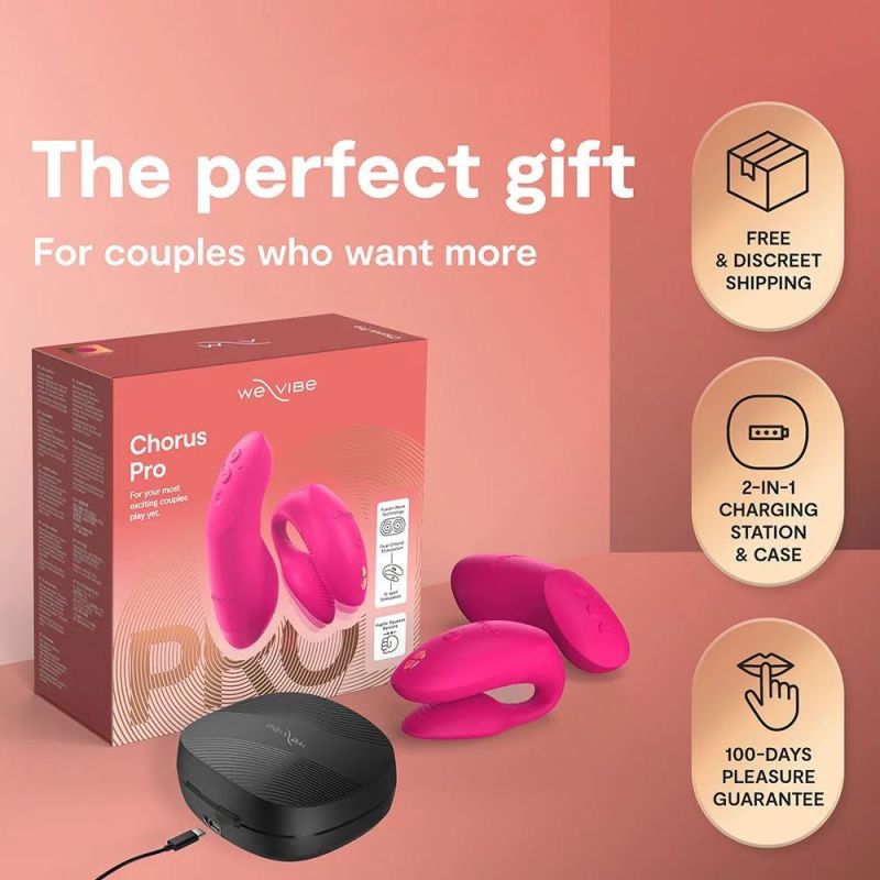 Вібратор для пар We-Vibe Chorus Pro Electric Pink з пультом і додатком, рожевий вид 14