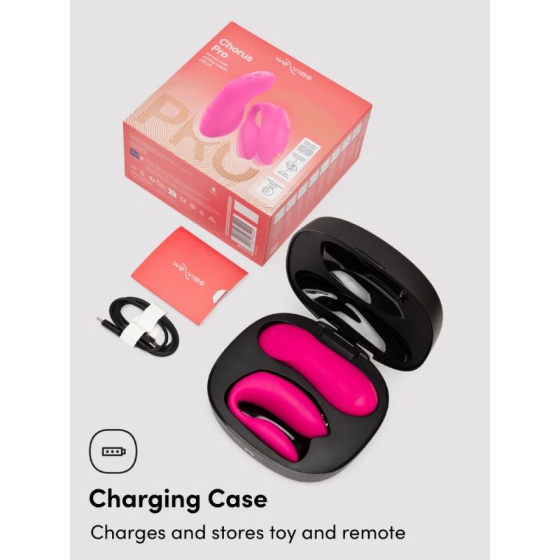 Вибратор для пар We-Vibe Chorus Pro Electric Pink с пультом и приложением, розовый вид 19