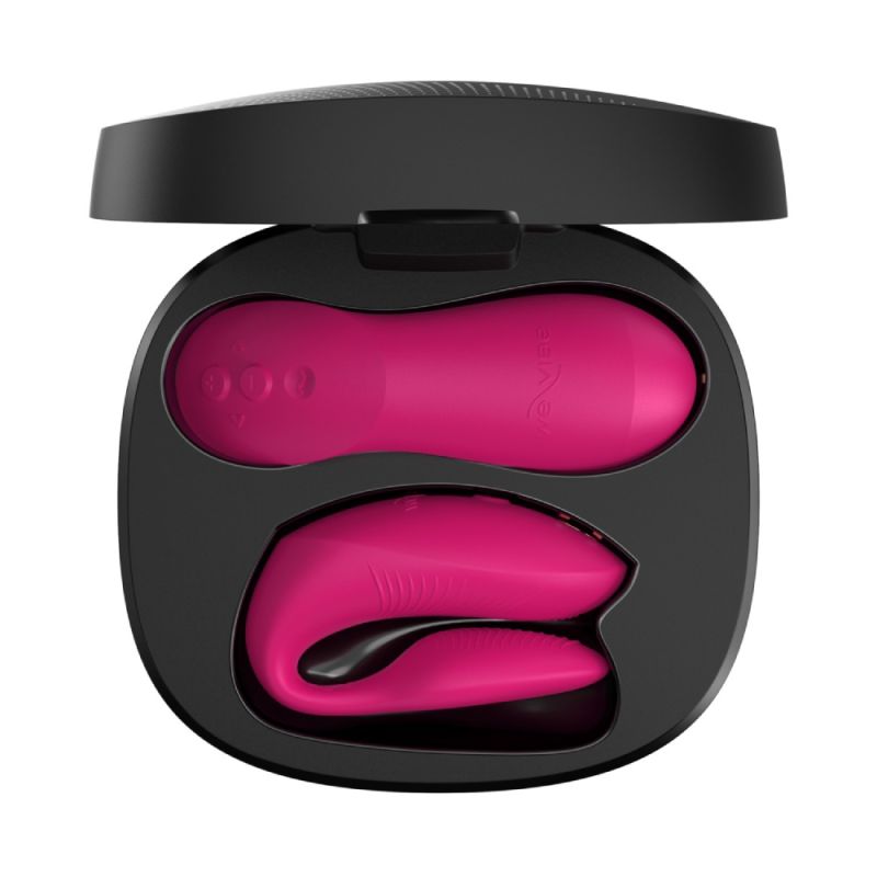 Вибратор для пар We-Vibe Chorus Pro Electric Pink с пультом и приложением, розовый вид 38