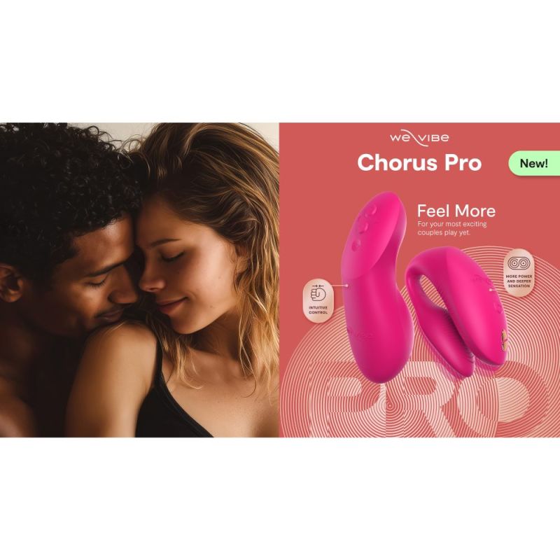 Вибратор для пар We-Vibe Chorus Pro Electric Pink с пультом и приложением, розовый вид 46