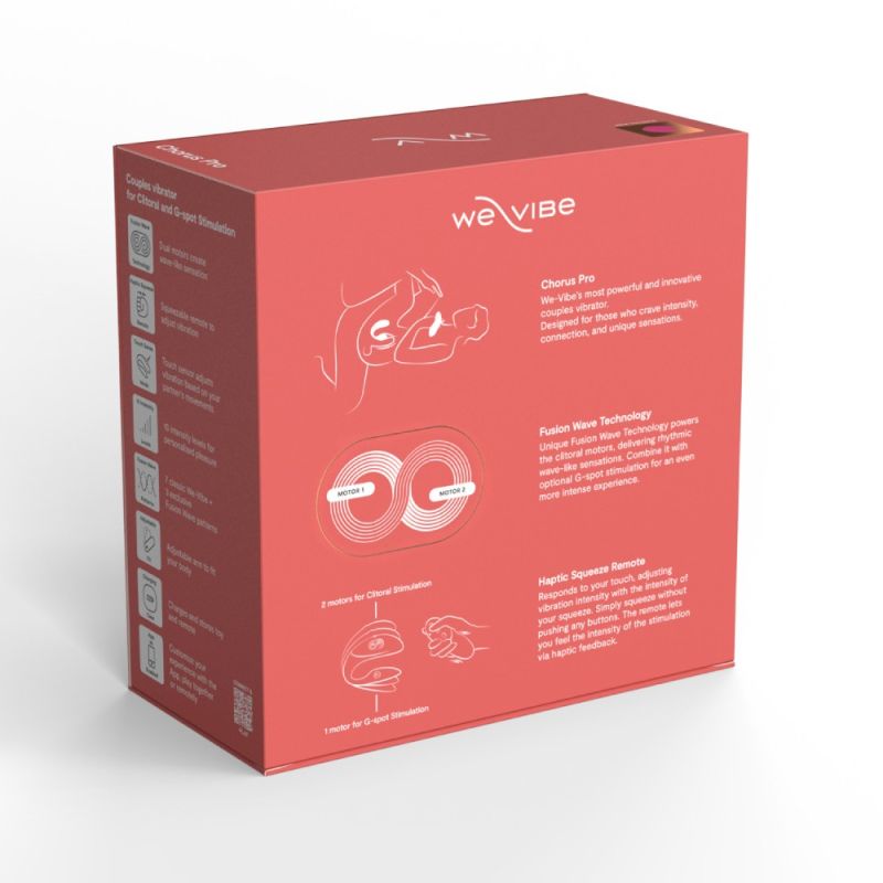 Вибратор для пар We-Vibe Chorus Pro Electric Pink с пультом и приложением, розовый вид 50