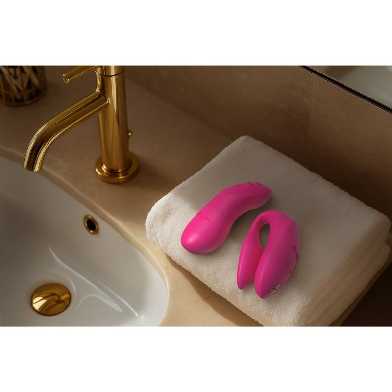 Вібратор для пар We-Vibe Chorus Pro Electric Pink з пультом і додатком, рожевий вид 55