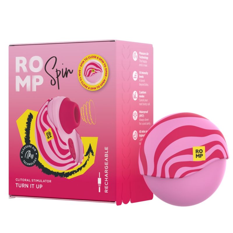 Вакуумний стимулятор клітора ROMP Spin в тревел-форматі, рожевий вид 2