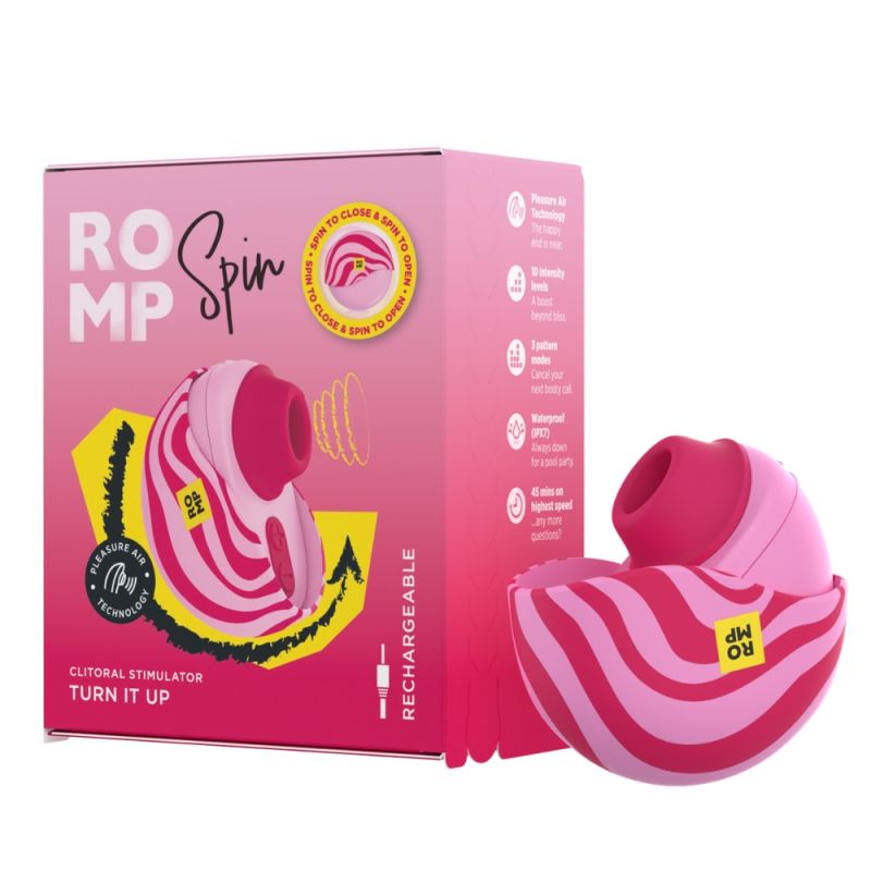 Вакуумний стимулятор клітора ROMP Spin в тревел-форматі, рожевий вид 3