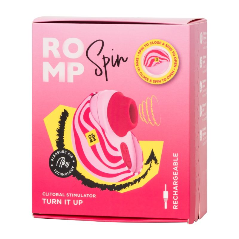 Вакуумный стимулятор клитора ROMP Spin в тревел-формате, розовый вид 4