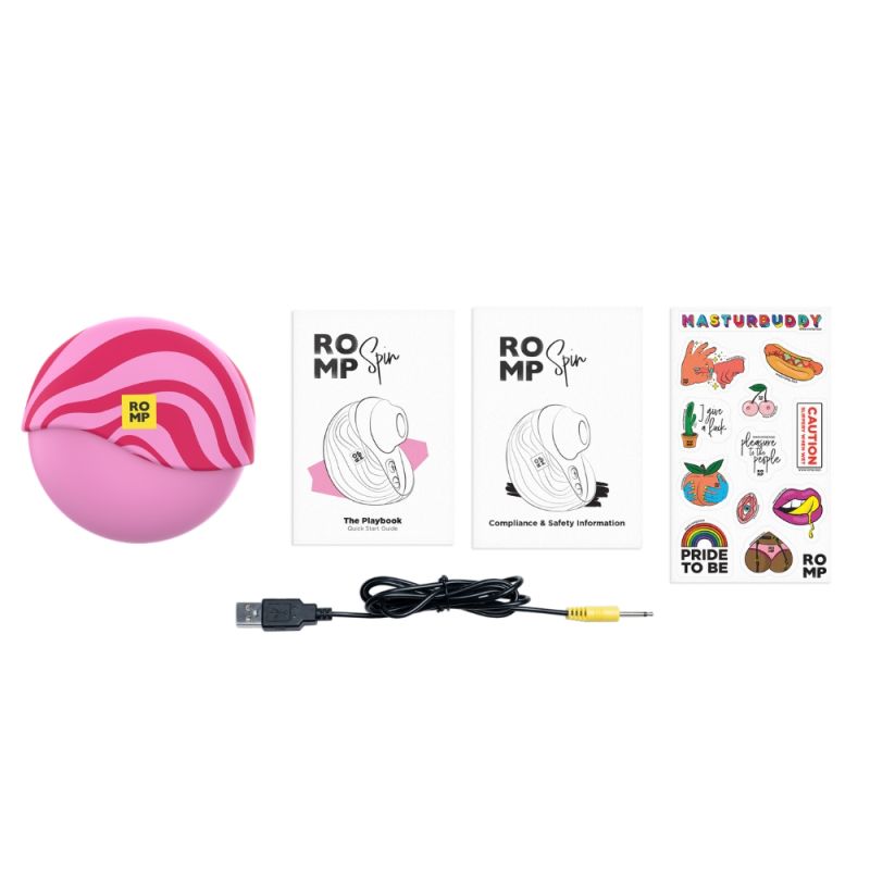 Вакуумный стимулятор клитора ROMP Spin в тревел-формате, розовый вид 15