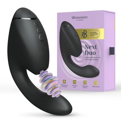 Вібратор-стимулятор вакуумний Womanizer Next Duo Black для точки G, чорний