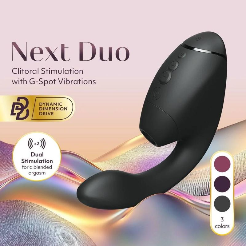 Вибратор-стимулятор вакуумный Womanizer Next Duo Black для точки G, черный вид 4