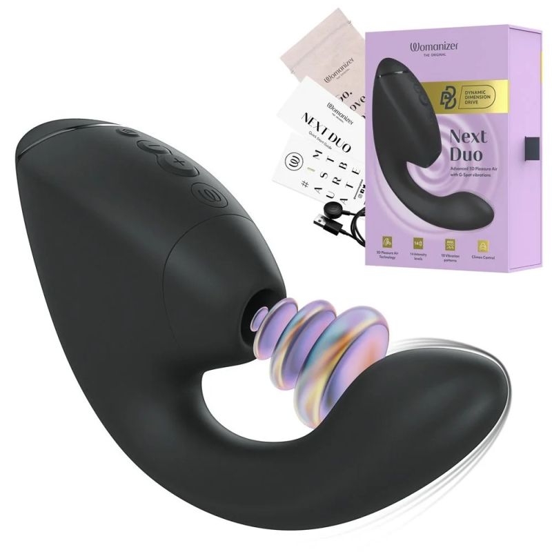 Вибратор-стимулятор вакуумный Womanizer Next Duo Black для точки G, черный вид 17