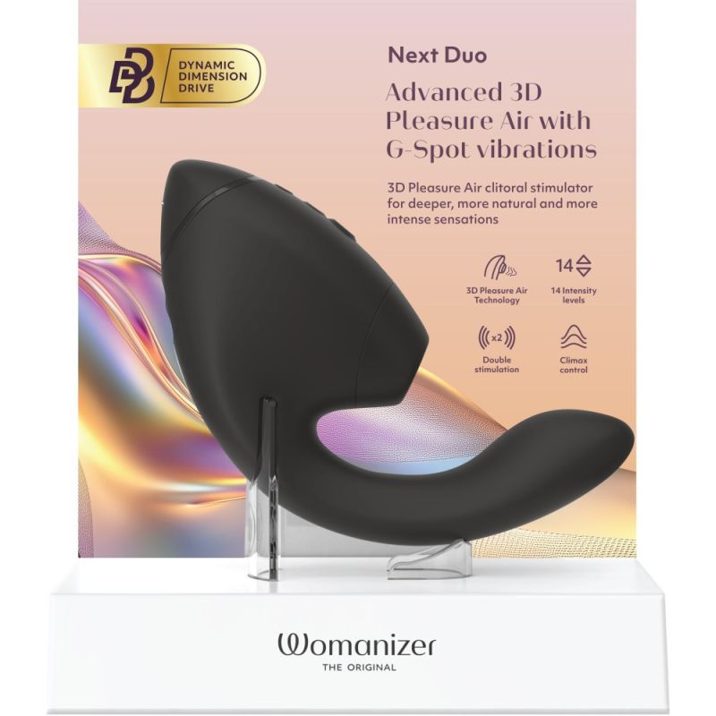 Вибратор-стимулятор вакуумный Womanizer Next Duo Black для точки G, черный вид 29