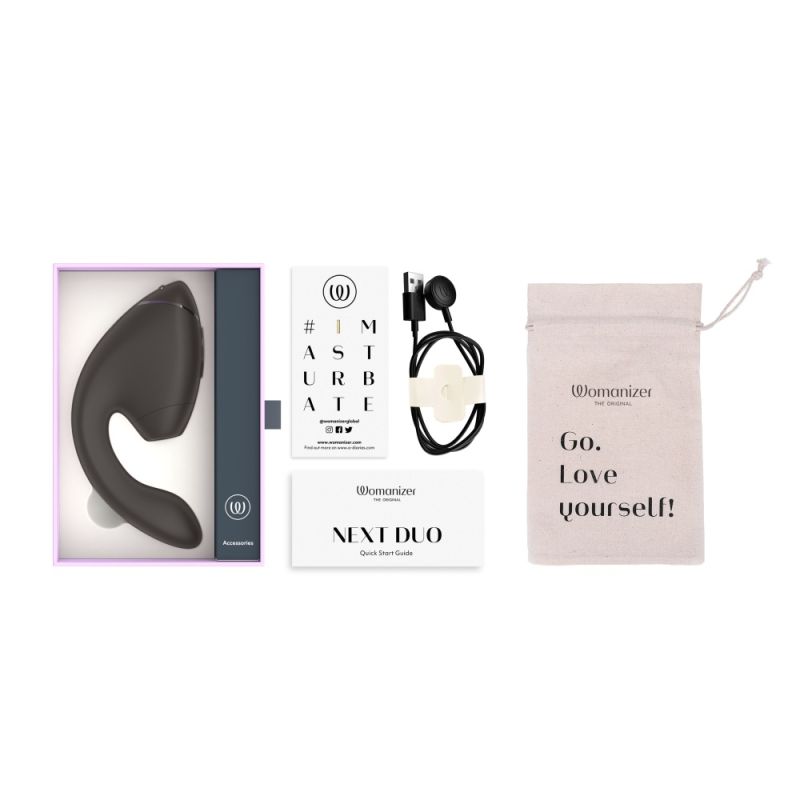 Вибратор-стимулятор вакуумный Womanizer Next Duo Black для точки G, черный вид 34