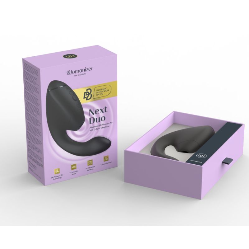 Вибратор-стимулятор вакуумный Womanizer Next Duo Black для точки G, черный вид 36