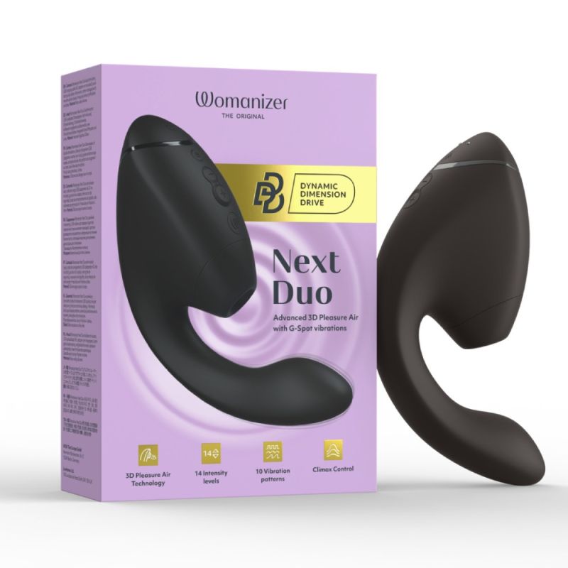 Вибратор-стимулятор вакуумный Womanizer Next Duo Black для точки G, черный вид 40