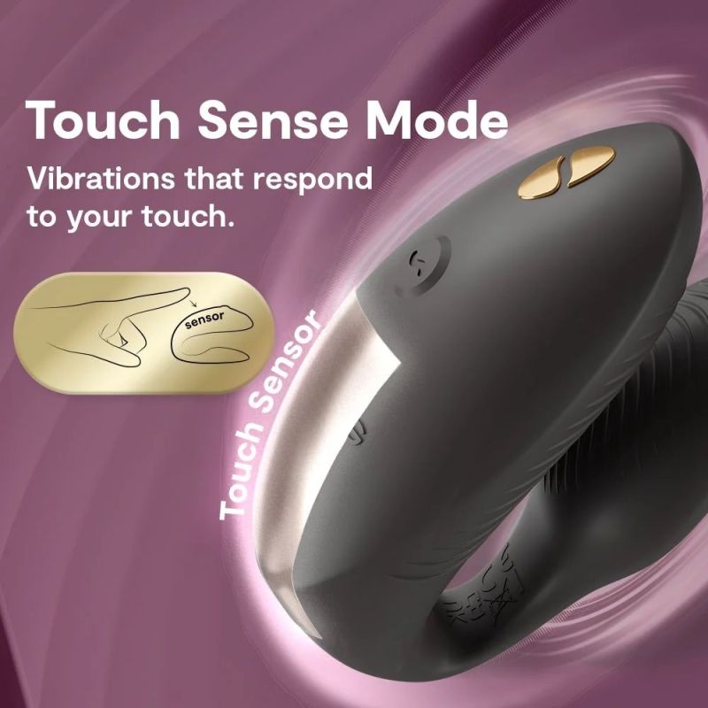 Вібратор для пар We-Vibe Chorus Pro Satin Black з пультом і додатком, чорний вид 10