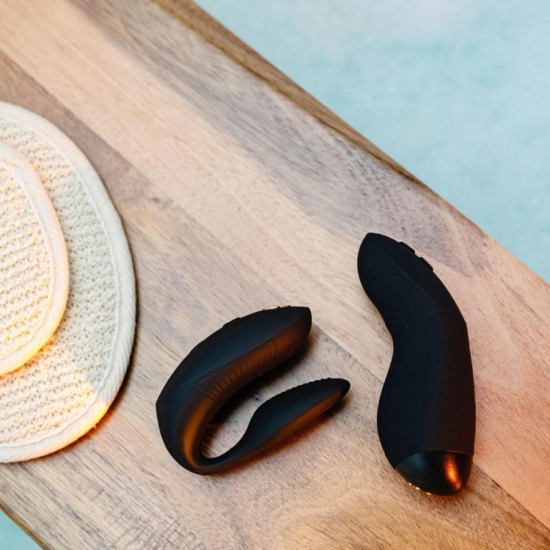 Вібратор для пар We-Vibe Chorus Pro Satin Black з пультом і додатком, чорний вид 24