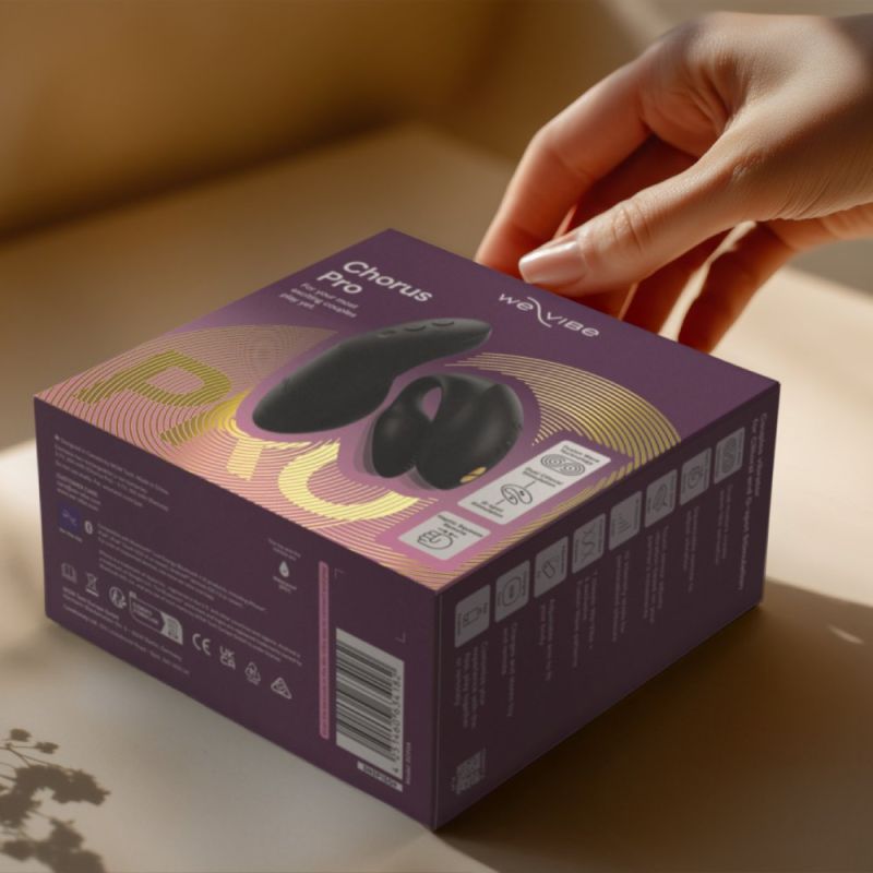 Вібратор для пар We-Vibe Chorus Pro Satin Black з пультом і додатком, чорний вид 40