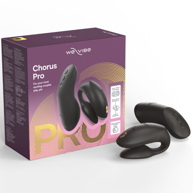 Вібратор для пар We-Vibe Chorus Pro Satin Black з пультом і додатком, чорний вид 43