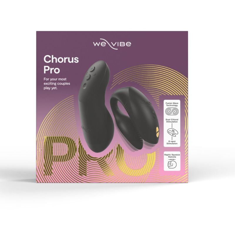 Вибратор для пар We-Vibe Chorus Pro Satin Blackс пультом и приложением, черный вид 44