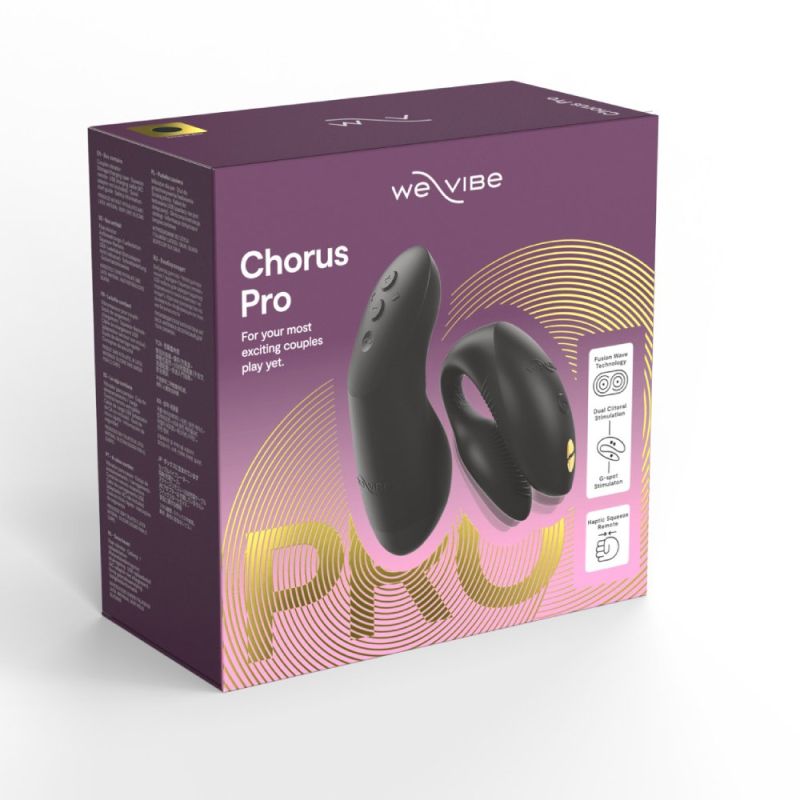 Вібратор для пар We-Vibe Chorus Pro Satin Black з пультом і додатком, чорний вид 45