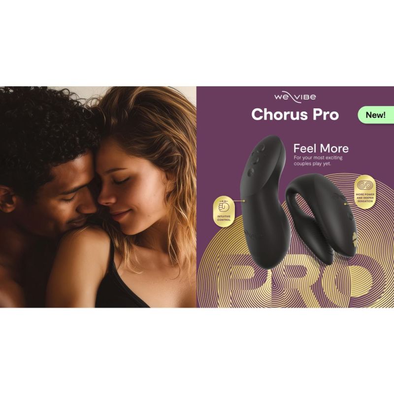 Вібратор для пар We-Vibe Chorus Pro Satin Black з пультом і додатком, чорний вид 57
