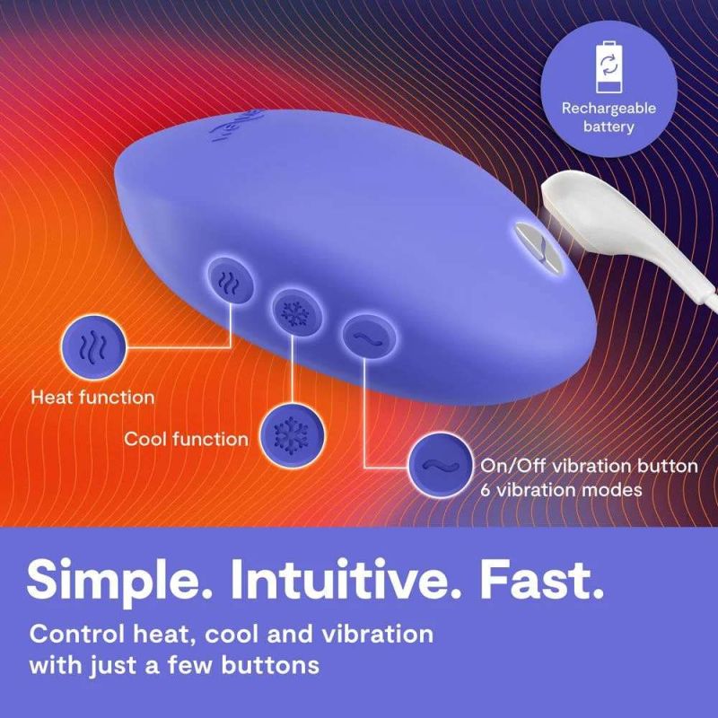 Клиторальный вибратор We-Vibe Temp Lavender Blue с функцией нагрева и охлаждения, синий вид 13