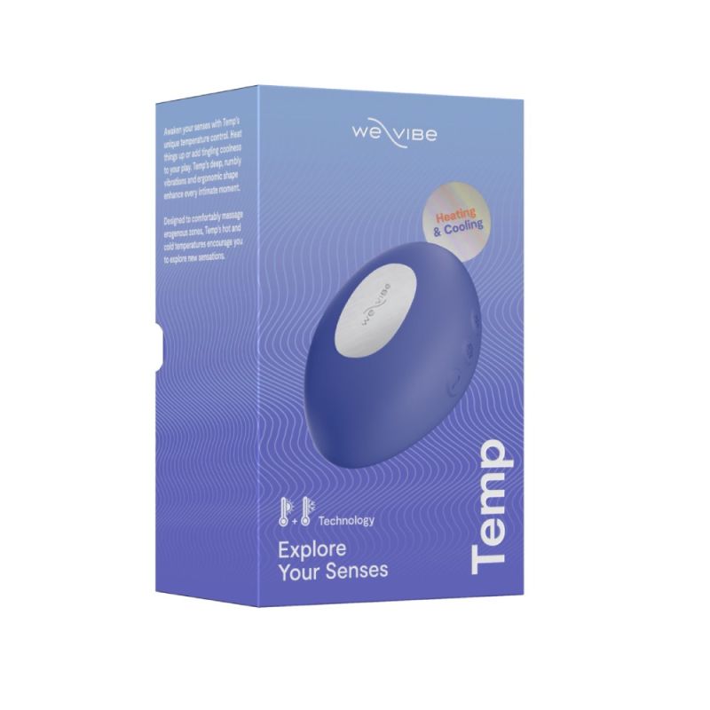 Клиторальный вибратор We-Vibe Temp Lavender Blue с функцией нагрева и охлаждения, синий вид 52