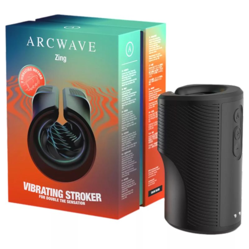 Вібруючий мастурбатор Arcwave Zing Black, відкритий, чорний вид 2